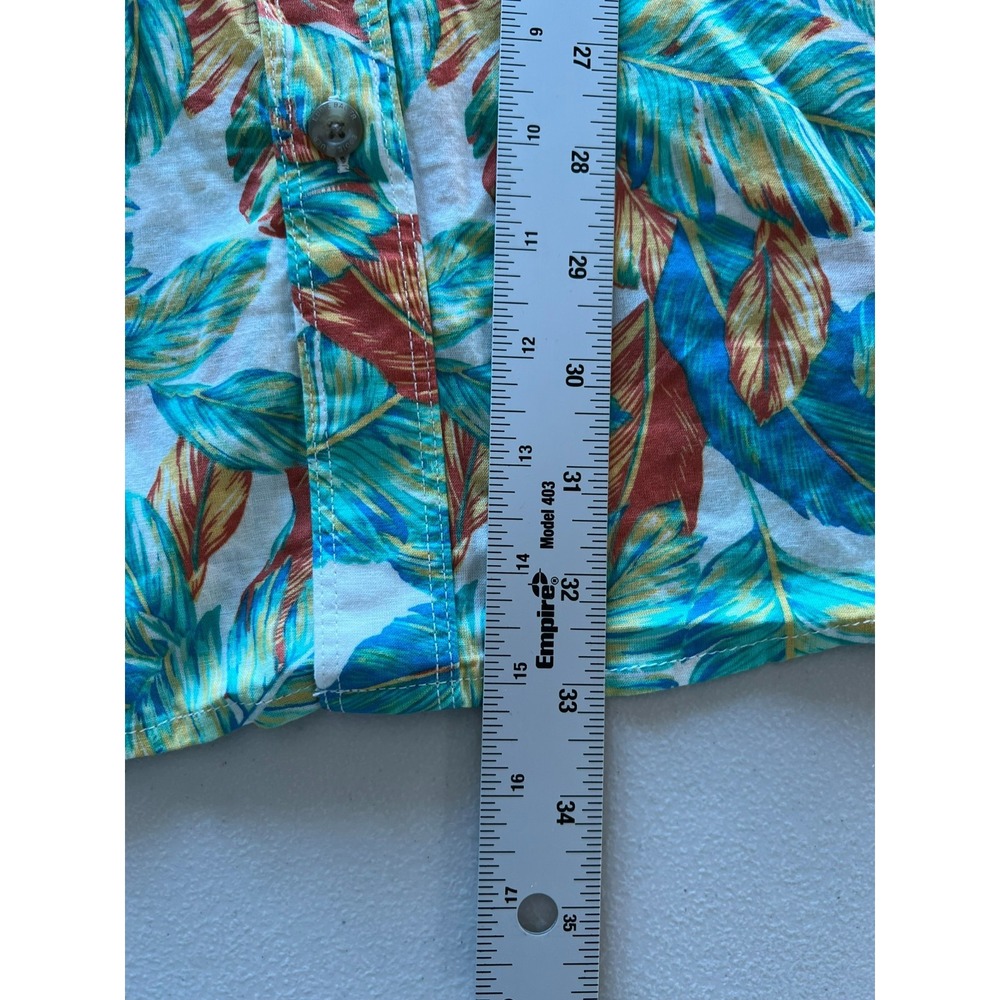 Eddie Bauer NEW 4XB Tropical Print Camp Shirt Bright Jade Palm Leaf $50 MSRP - Picture 6 of 10